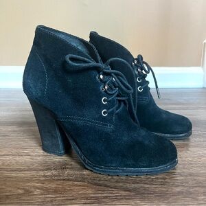 Michael Kors ‘Elliot’ Black Suede High Heel Ankle Boots